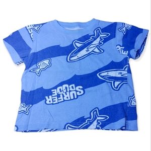 💥 Bundle Only 💥 CARTER'S Blue Surfer Dude Shark Short Sleeve Tee Shirt